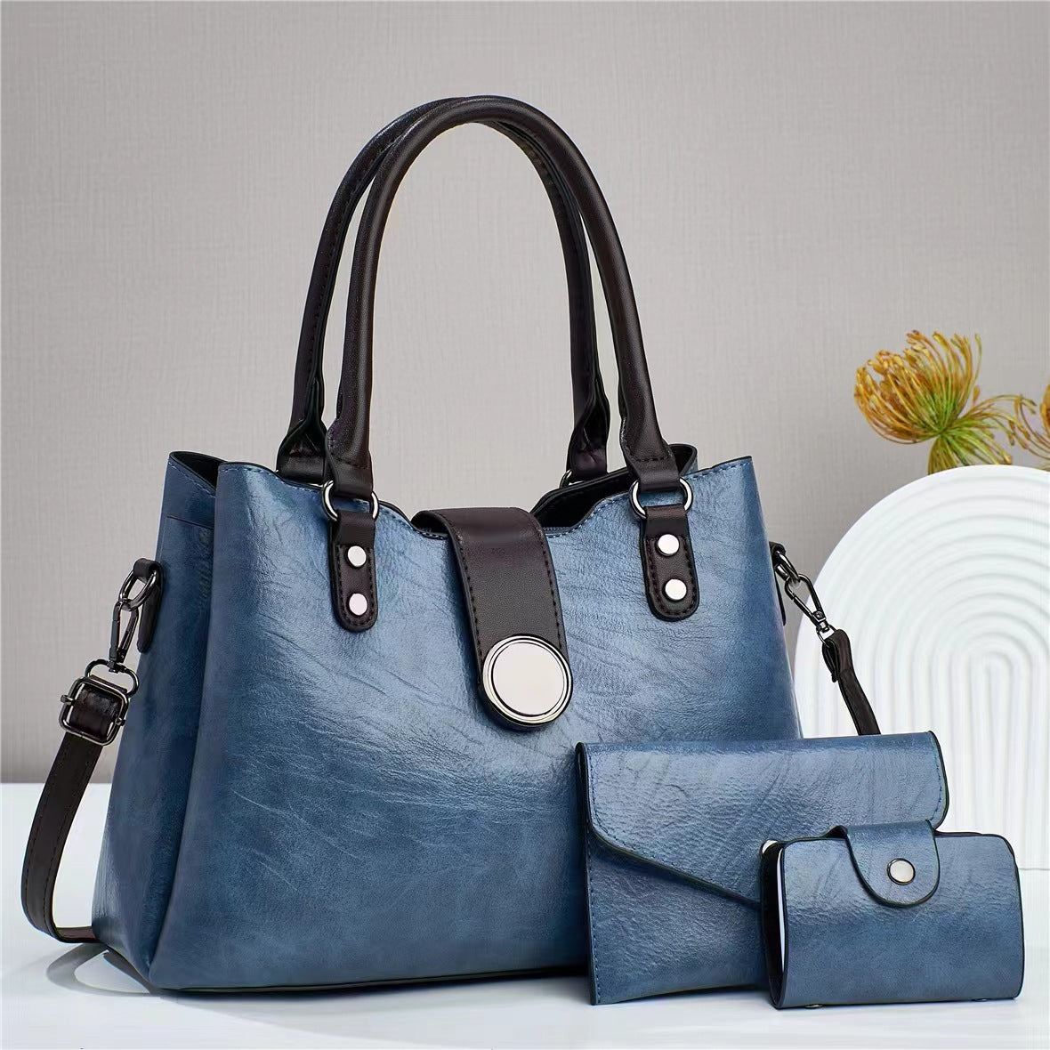 Élégance Handbag – 3-Piece Set (Bag, Clutch & Card Holder)