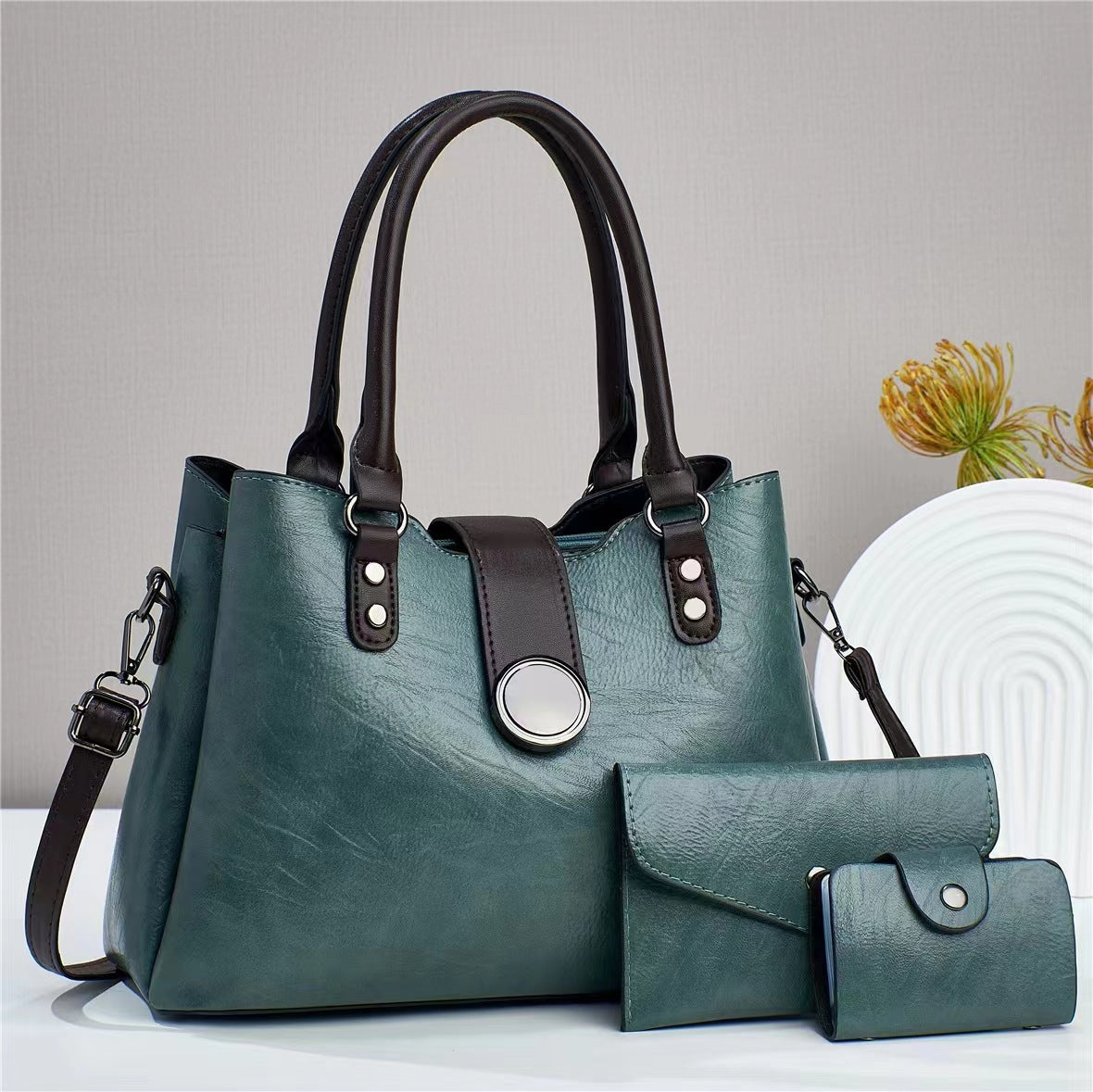 Élégance Handbag – 3-Piece Set (Bag, Clutch & Card Holder)